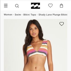 NEW BILLABONG SHADY LANE PLUNGE BIKINI TOP SMALL